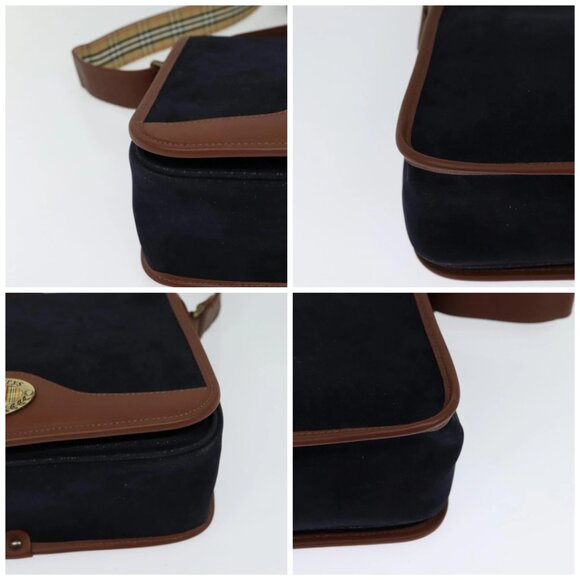 Burberrys Shoulder Bag Suede Leather Navy Auth BA2419 - Picture 16 of 16